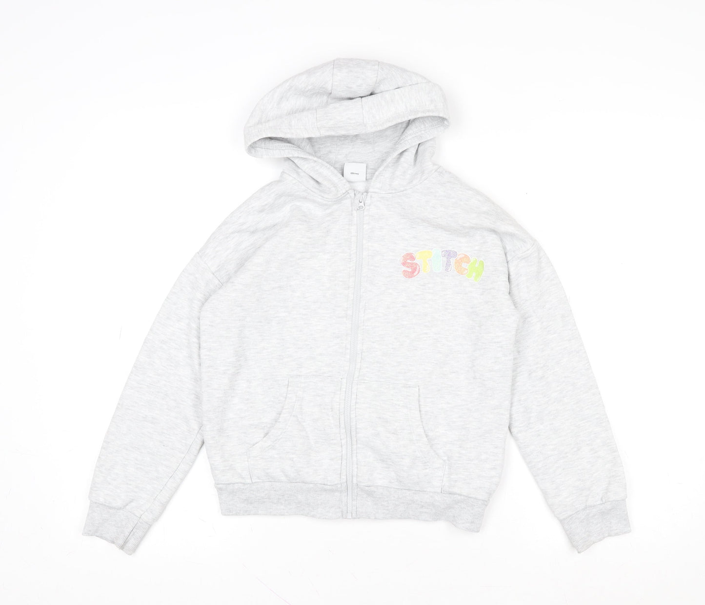 Disney Stitch Girls Grey Full Zip Hoodie by George Age 6-9 Years