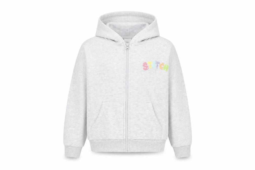 Disney Stitch Girls Grey Full Zip Hoodie by George Age 6-9 Years