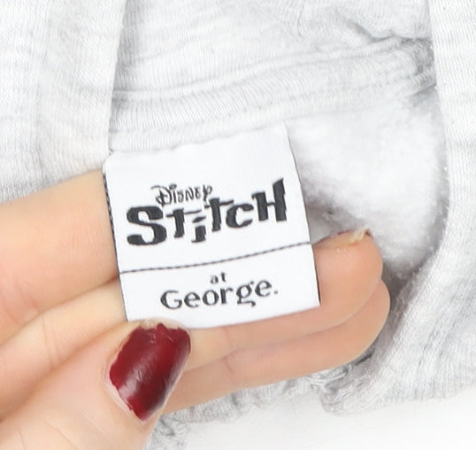 Disney Stitch Girls Grey Full Zip Hoodie by George Age 6-9 Years