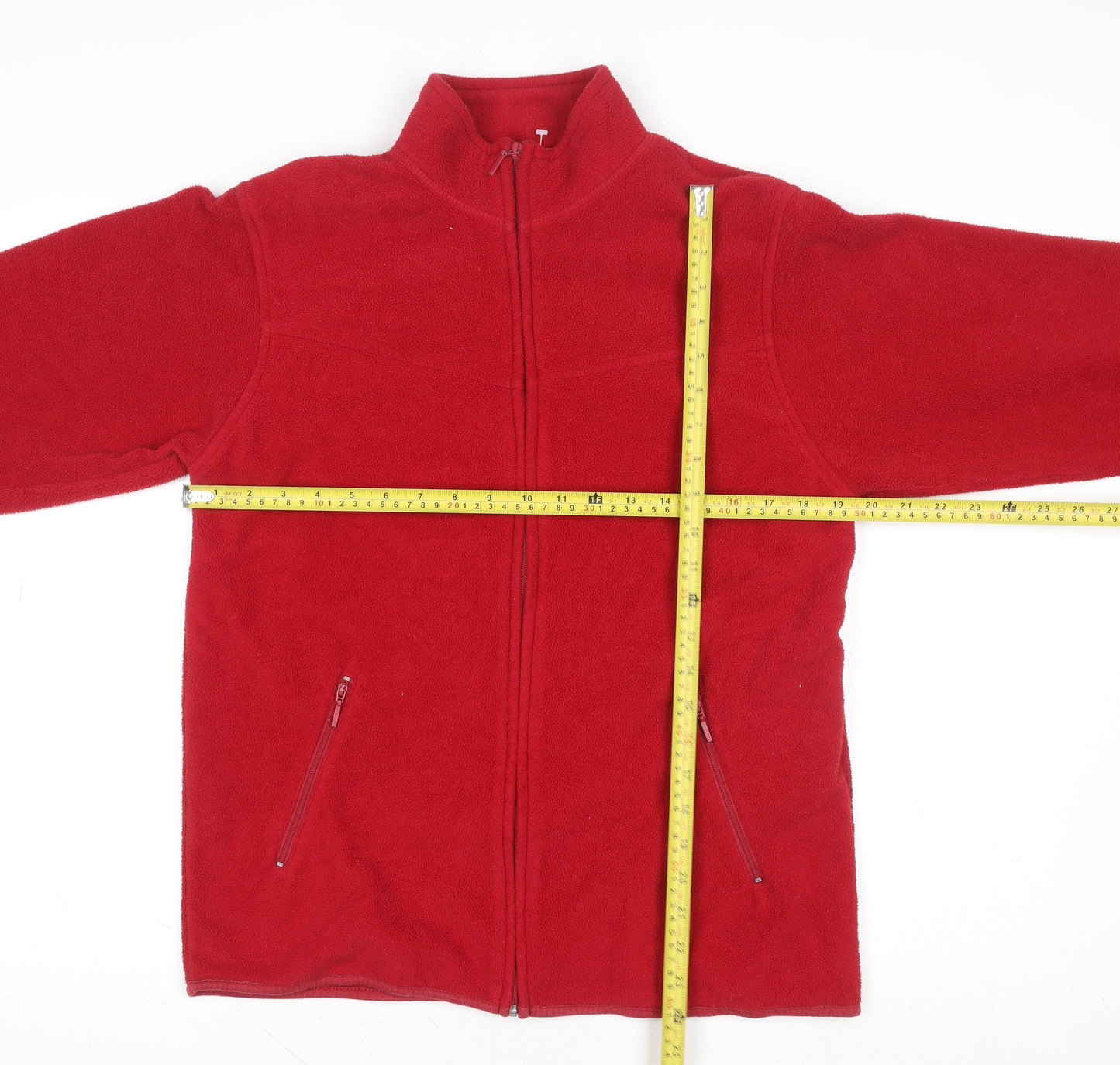 EWM Womens Red Fleece Full Zip Jacket Size S 10-12