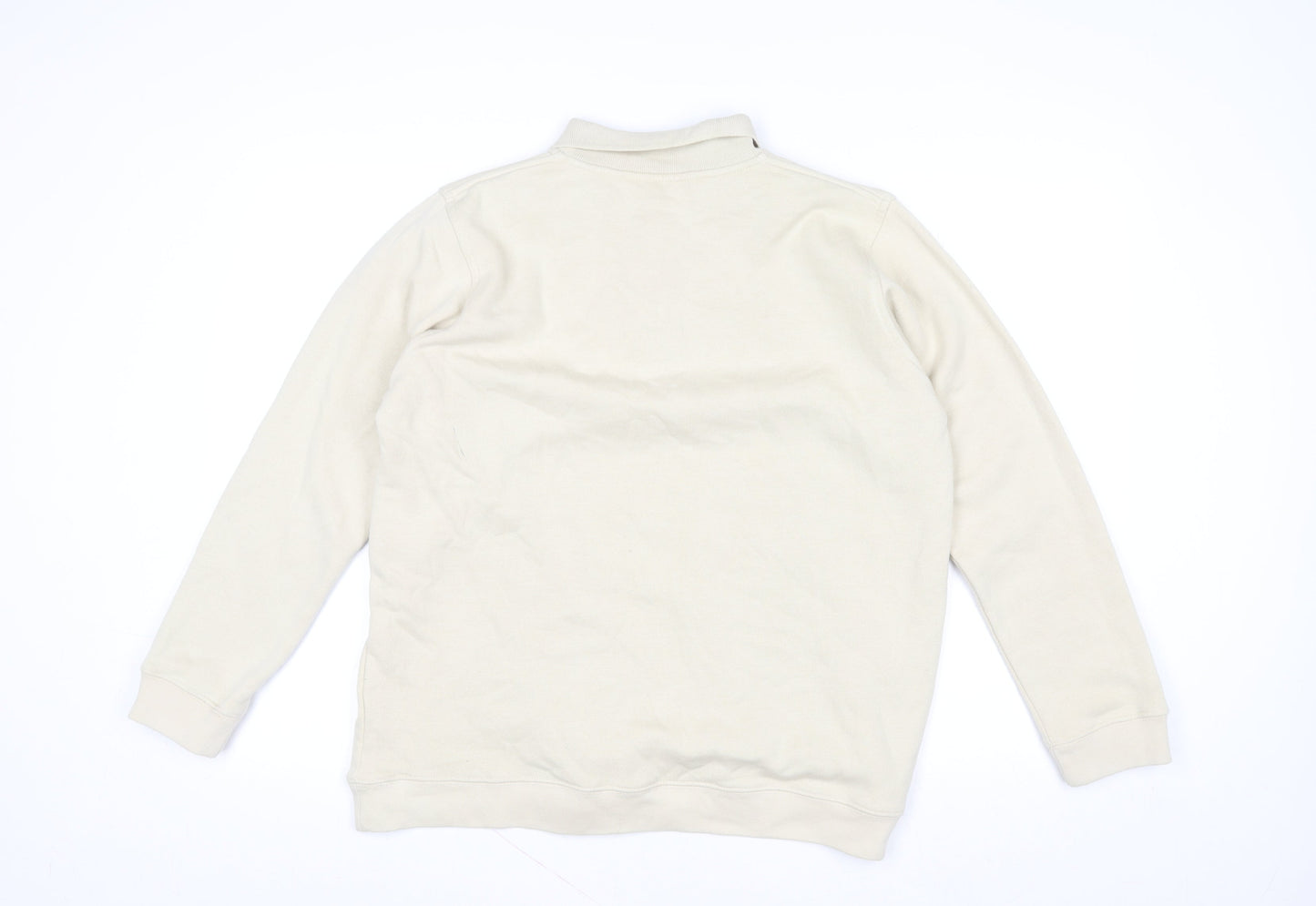 EWM Pure Classics Women's Beige Embroidered Henley Sweatshirt Size L 18-20