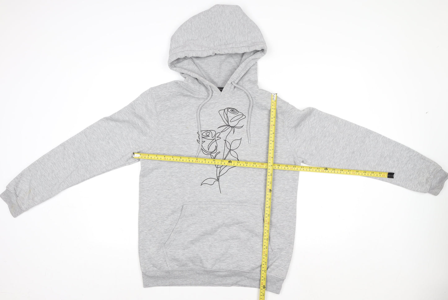 Boohoo Women Grey Size 6 Pullover Hoodie with Floral Print