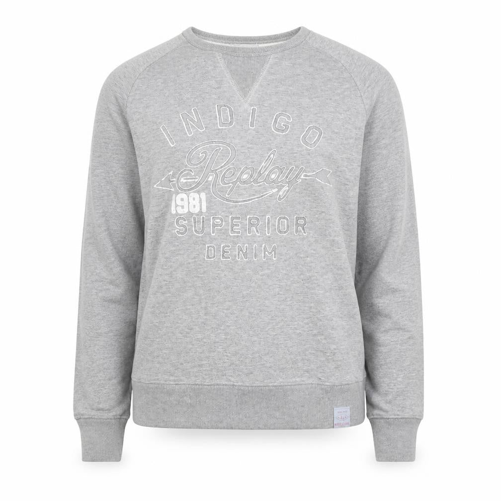 Replay Womens Grey Cotton Blend Pullover Sweatshirt L