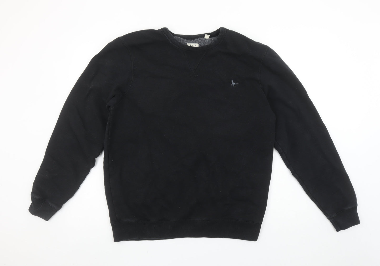 Jack Wills Men's Black XL Crew Neck Cotton Blend Sweatshirt