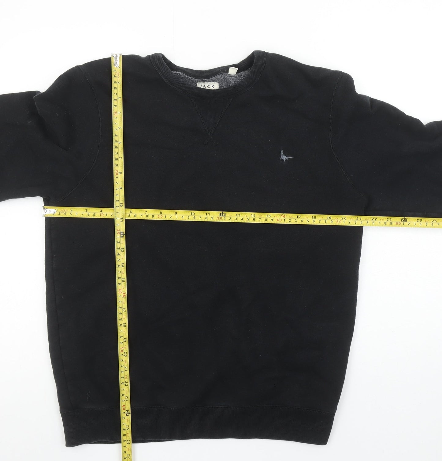 Jack Wills Men's Black XL Crew Neck Cotton Blend Sweatshirt