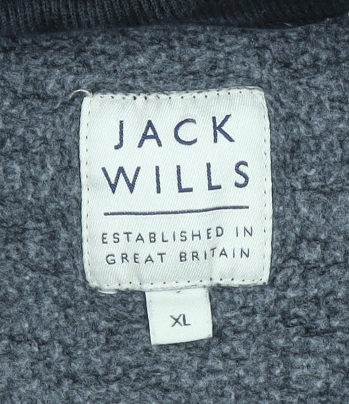 Jack Wills Men's Black XL Crew Neck Cotton Blend Sweatshirt