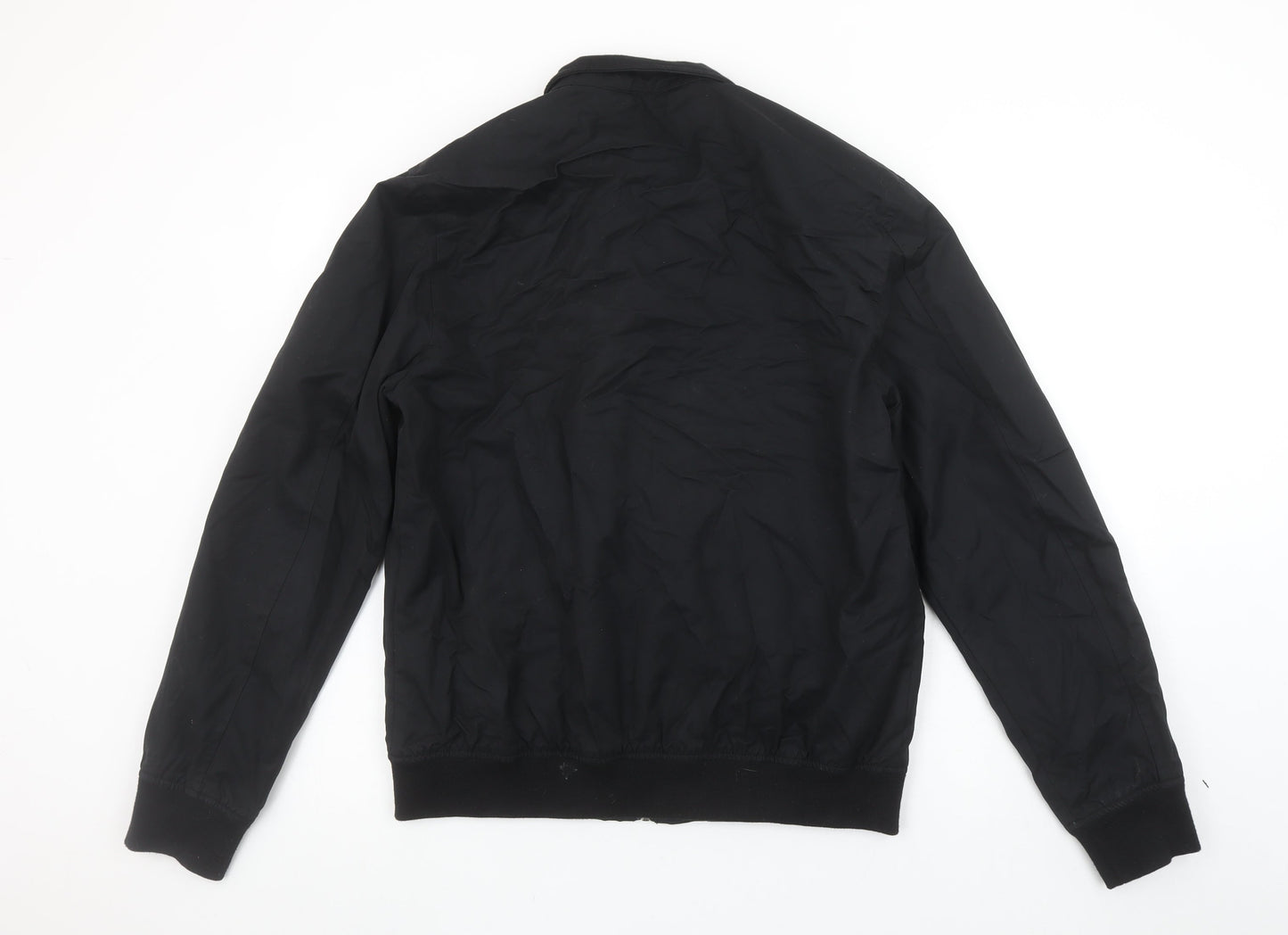 Next Men's Black Bomber Jacket Medium Cotton Nylon Lined Casual