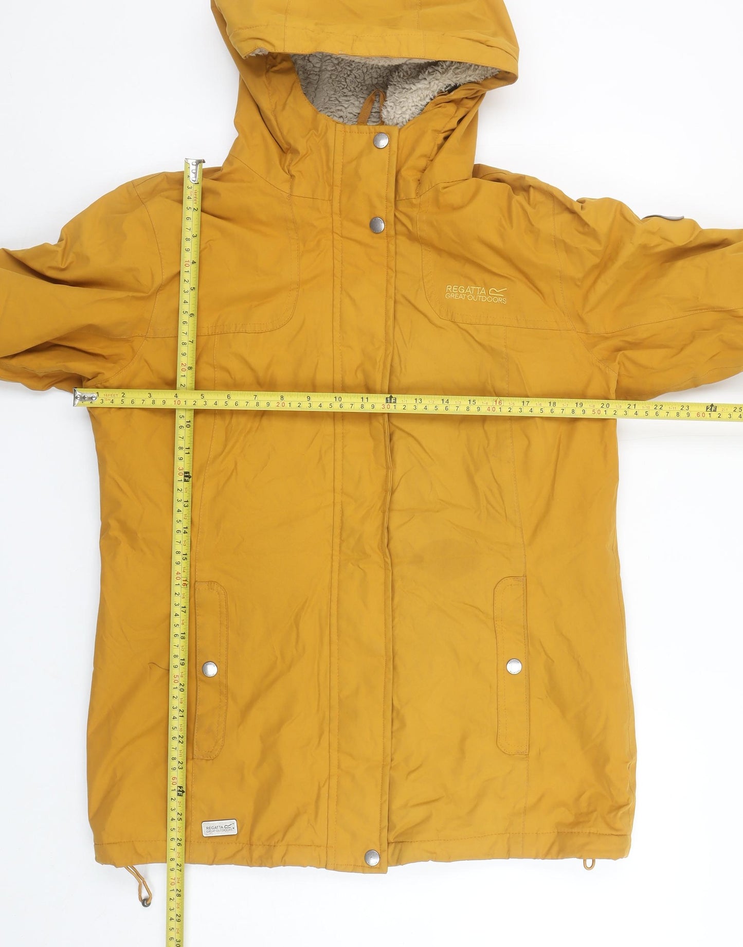 Regatta Women Yellow Hooded Waterproof Parka Jacket Size 12
