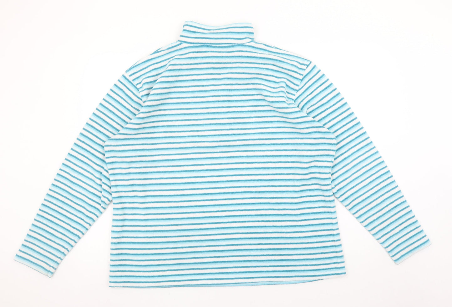 Craghoppers Women Blue Striped Fleece 1/2 Zip Pullover UK 20