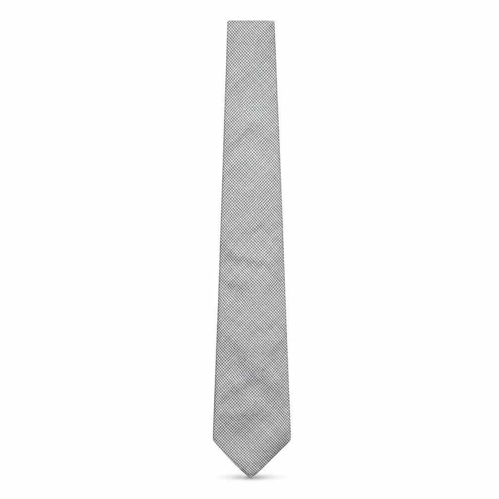 Moss Bros Men's Black Houndstooth All Silk Woven Tie One Size