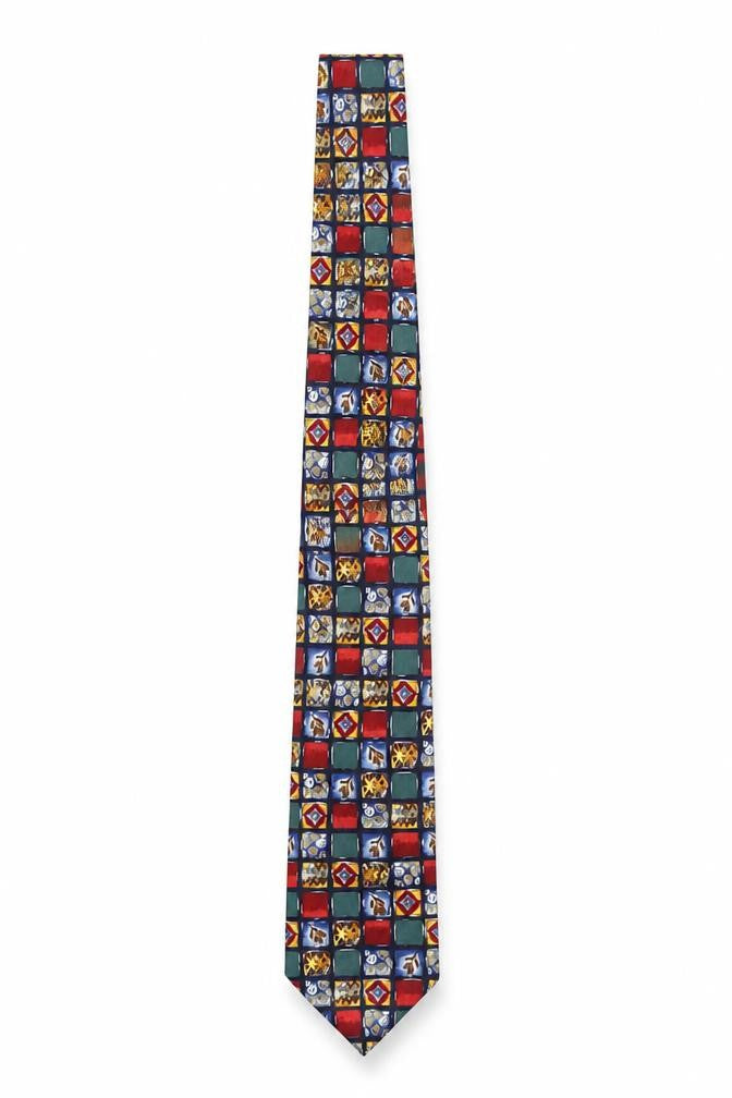 Marks & Spencer Men's Multicoloured Silk Geometric Tie