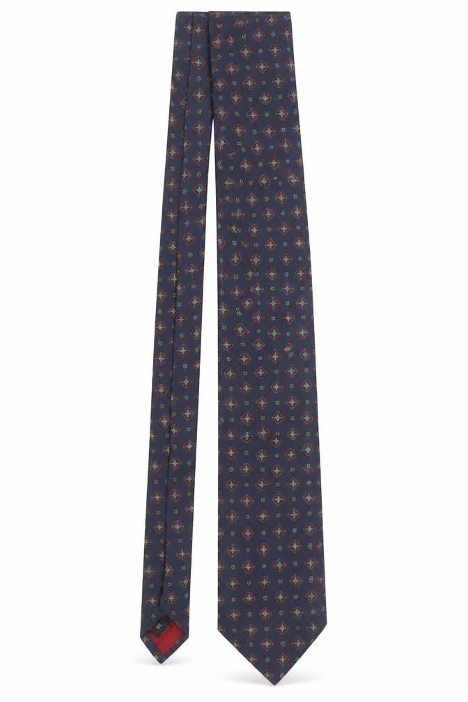 Pierre Cardin Men's Blue Geometric Silk Designer Tie