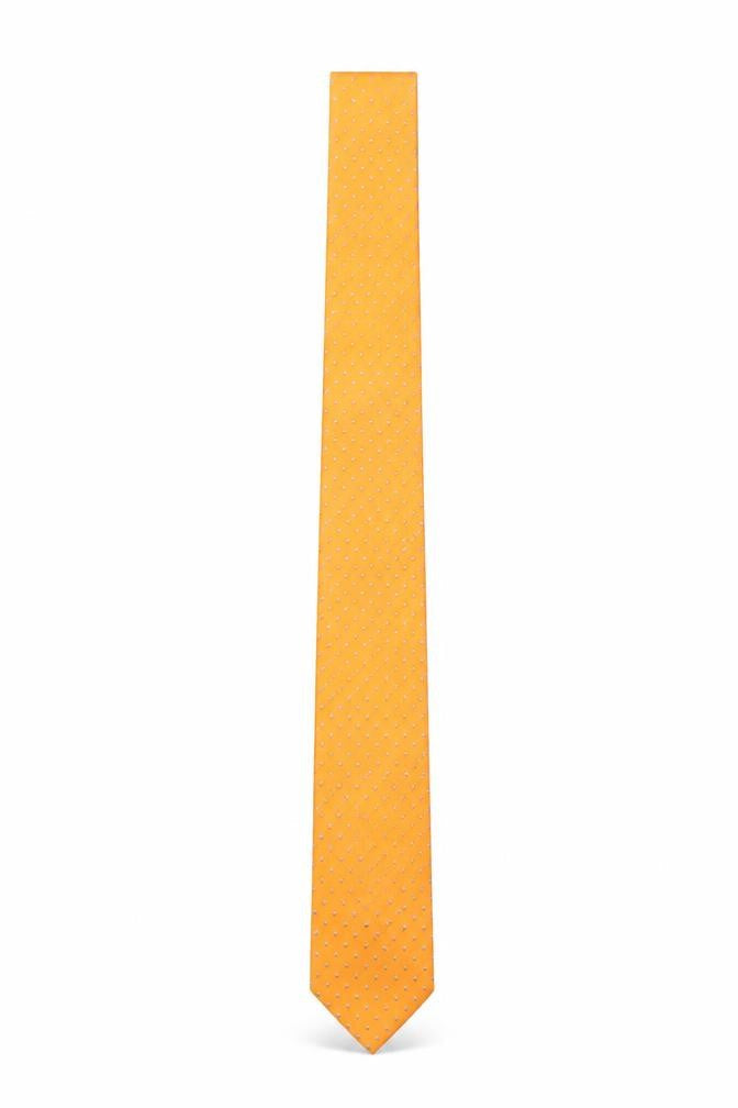 A39 Savile Row Men's Gold Silk Polka Dot Slim Tie