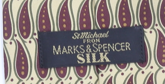 Marks and Spencer Men's Beige Paisley Silk Pointed Tie