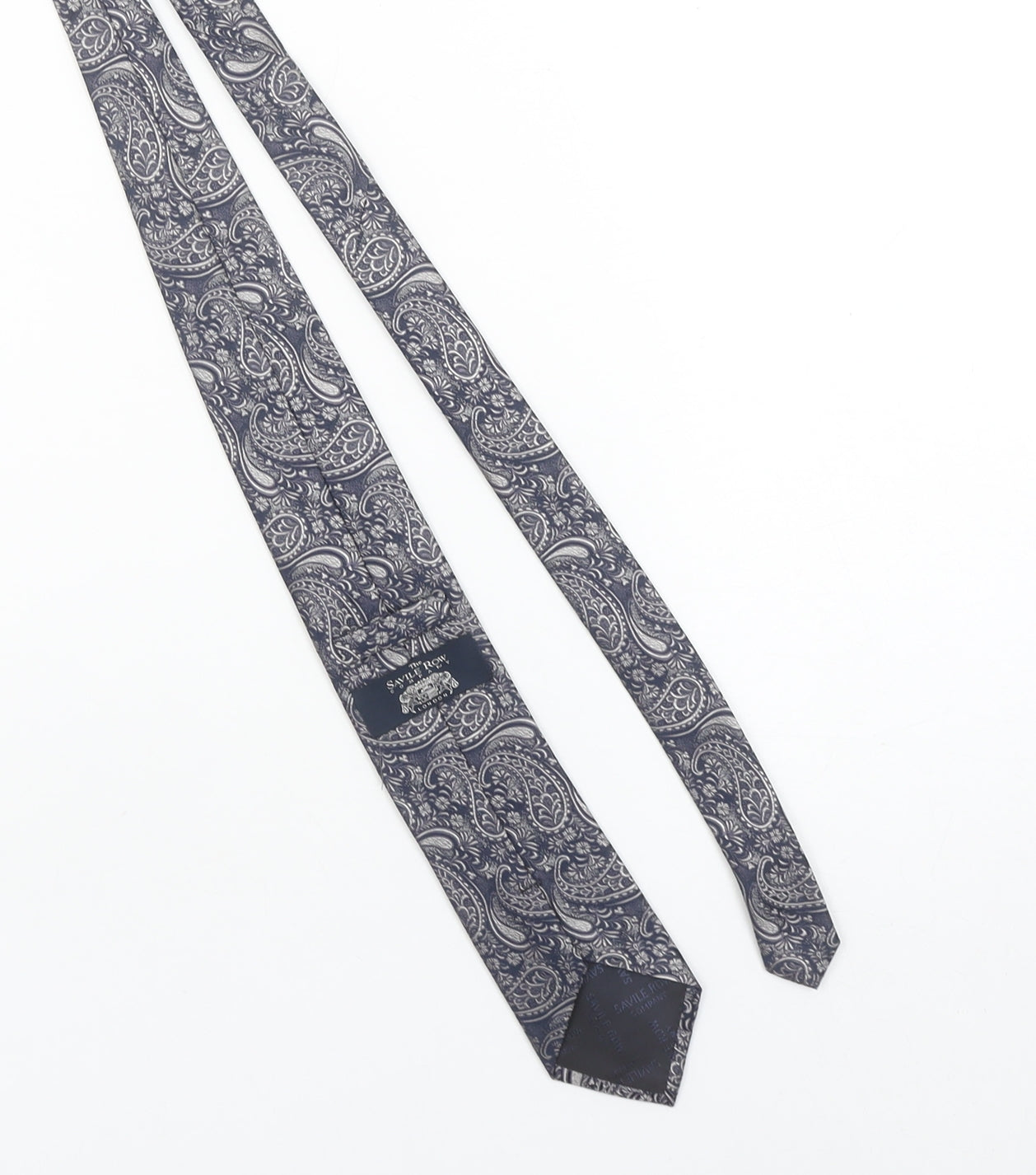 The Savile Row Company Men's Blue Paisley 100% Silk Tie