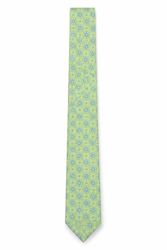 Ted Baker Men Aqua Green Geometric Silk Slim Tie 176cm