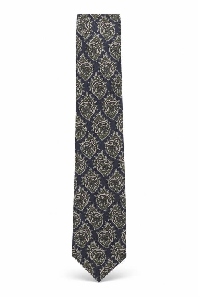 Kent & Curwen Men's Blue Paisley Silk Designer Tie One Size