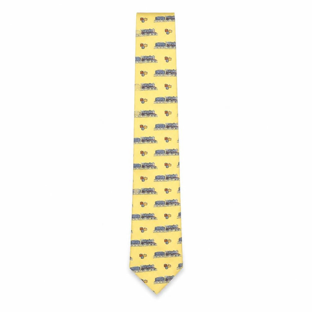 Beaufort by Reko Men’s Yellow Silk Train Patterned Tie Made in Italy