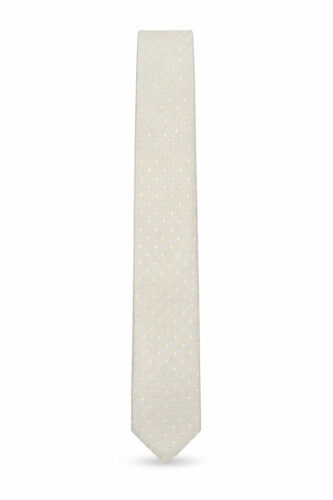 Tie Rack Men's Beige Blue Geometric Slim Polyester Tie