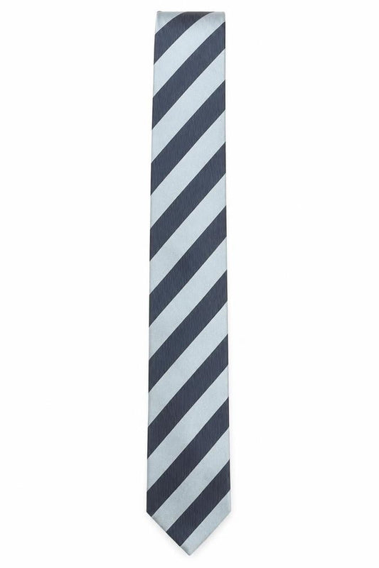 La Corona Men’s Blue Striped Silk Pointed Tie