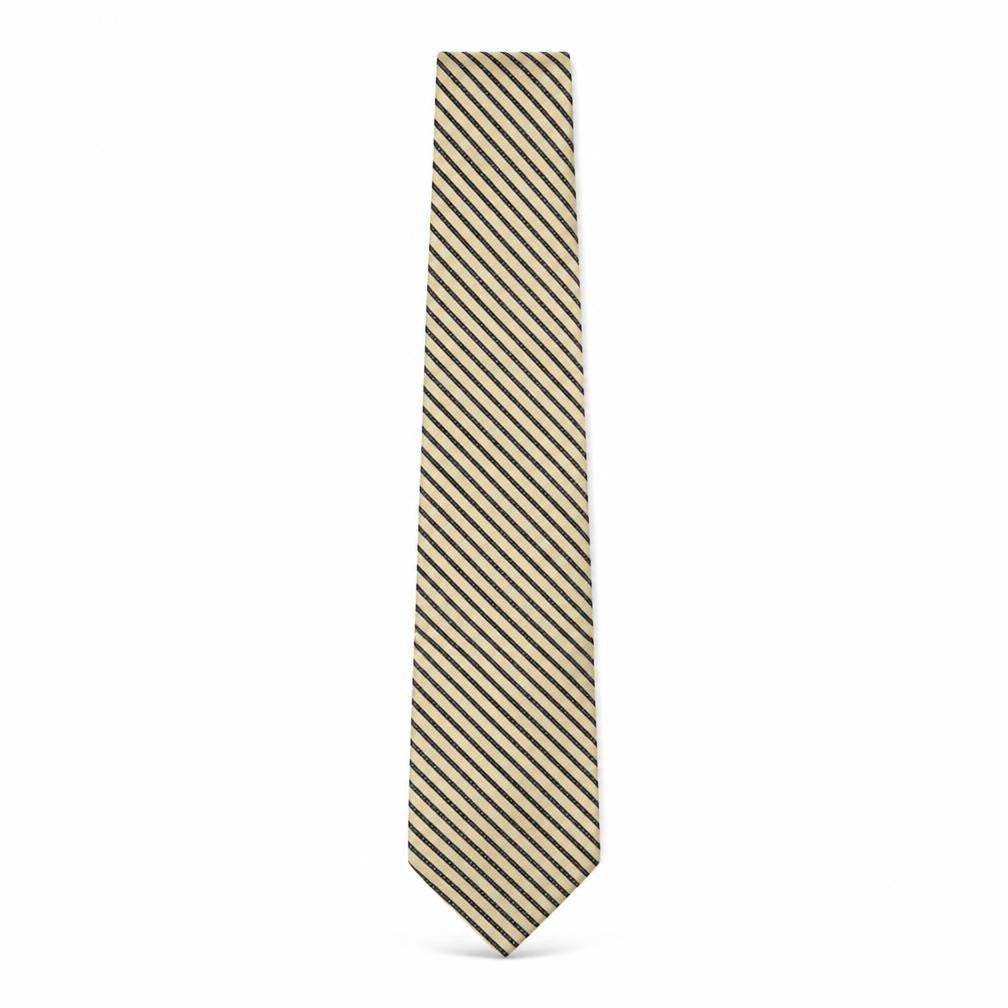 Calvin Klein Men's Beige Striped Silk Designer Tie One Size