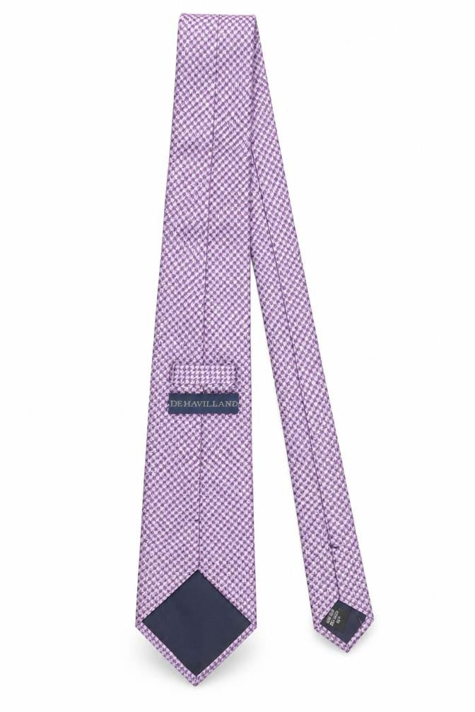 Dehavilland Men's Purple Silk Houndstooth Tie 176 Slim Designer Style
