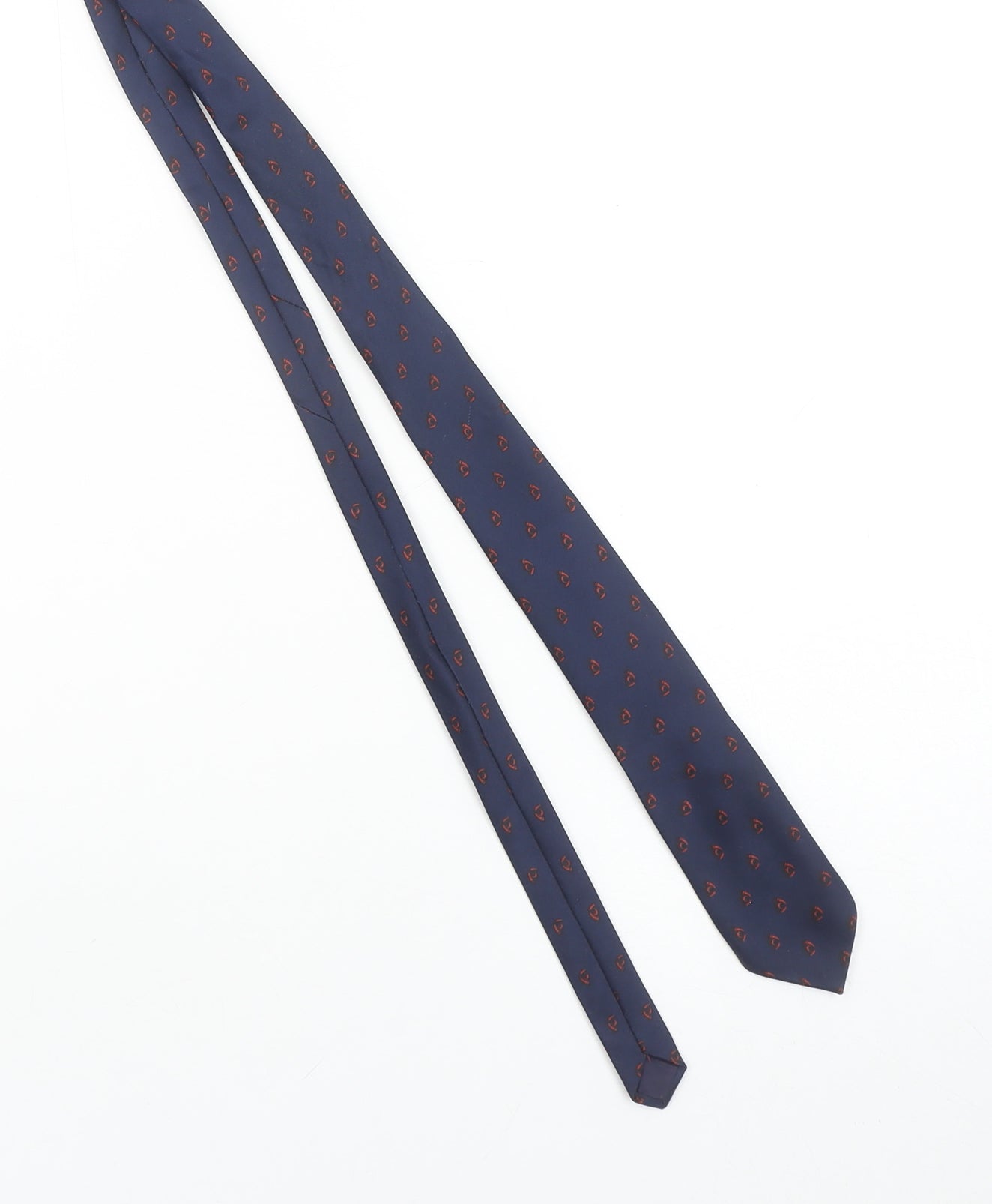 Glenora Men's Navy Blue Pure Silk Patterned Tie