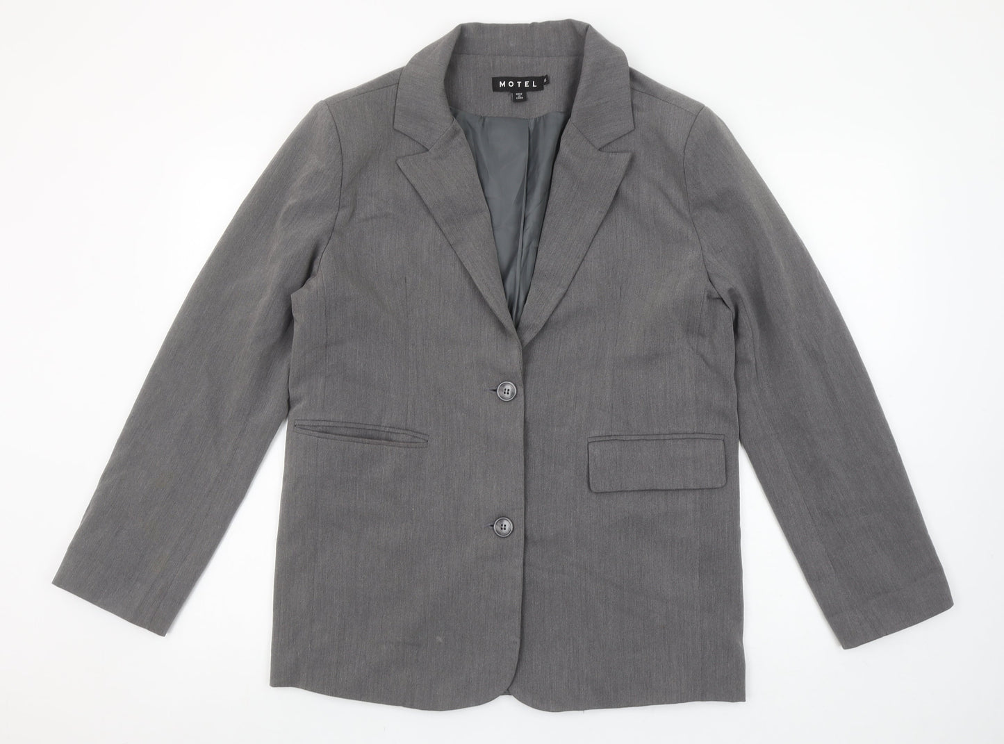 Motel Women’s Grey XS Classic Single-Breasted Blazer Jacket