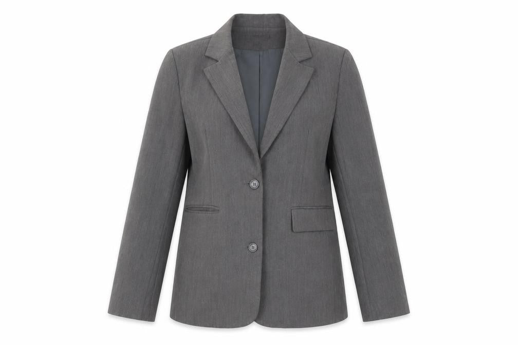 Motel Women’s Grey XS Classic Single-Breasted Blazer Jacket