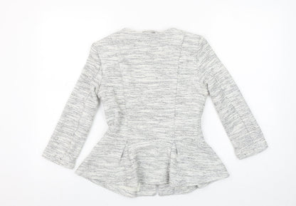 H&M Divided Women's Grey Peplum Zip Suit Jacket Size 8