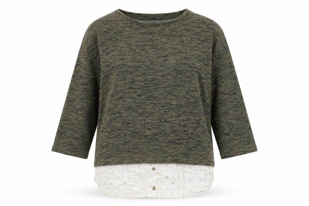 Marks & Spencer Women's Green Layered Blouse UK 10 Cotton Blend