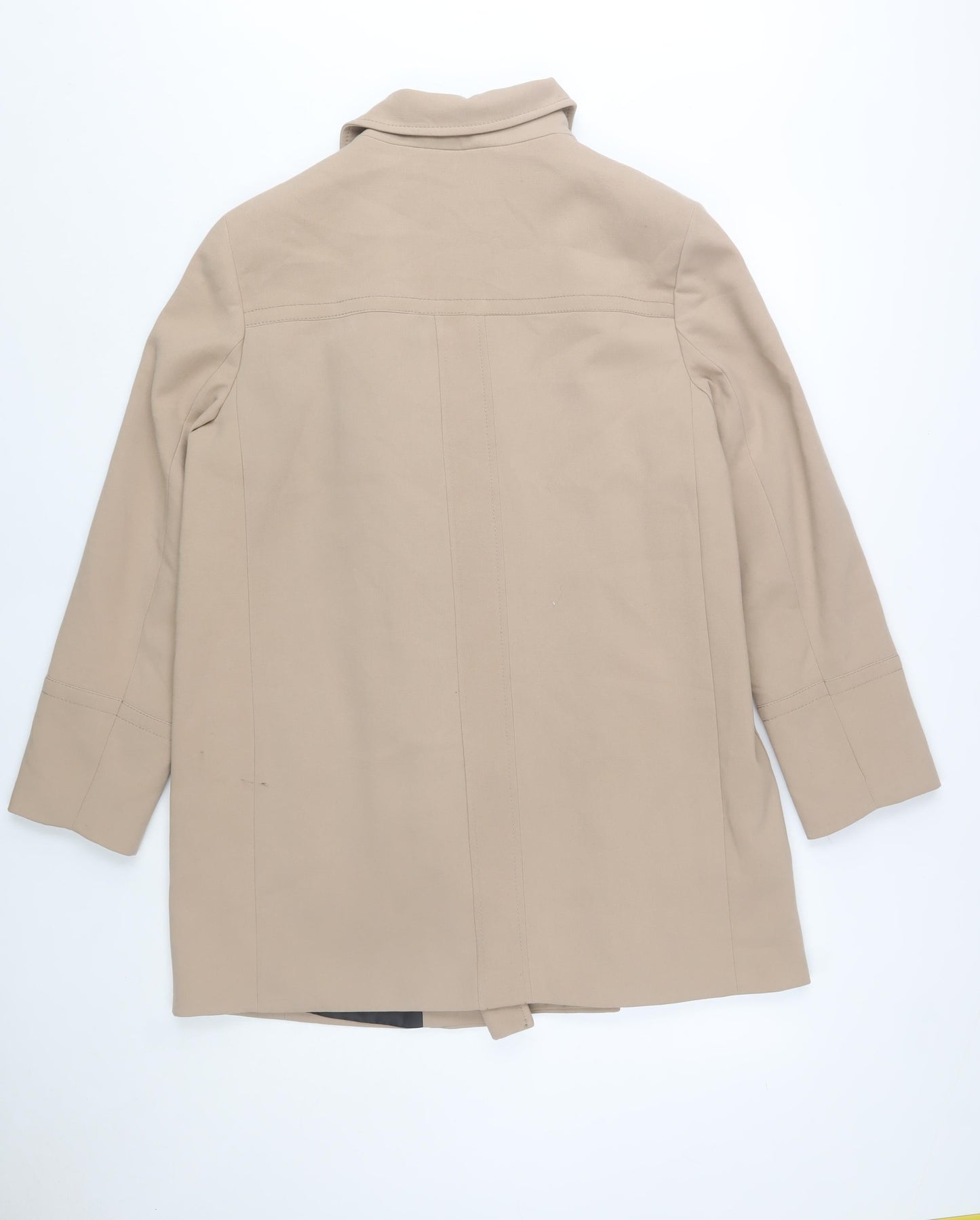 Jasper Conran Women’s Beige Zip Front Mid-Length Coat Size 18