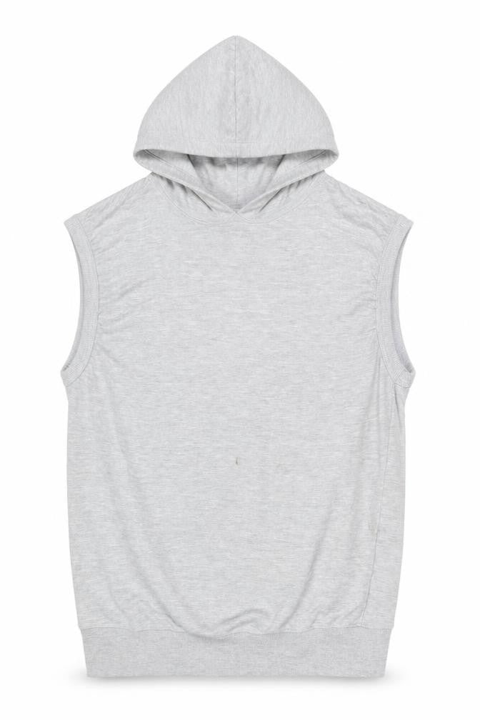 CMD Men's Grey Hooded Sleeveless T-Shirt XL Cotton Blend