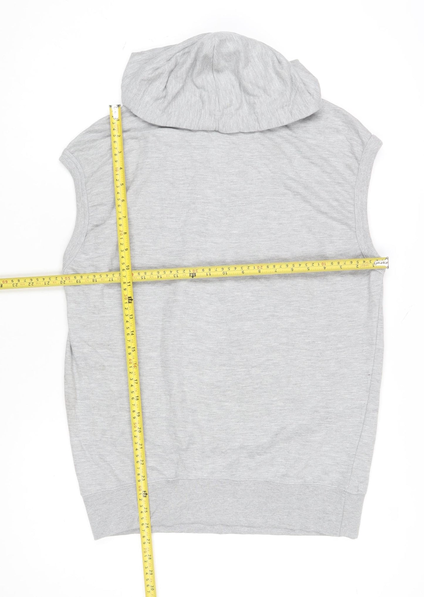 CMMT Men's Grey Hooded Sleeveless T-Shirt XL Cotton Blend