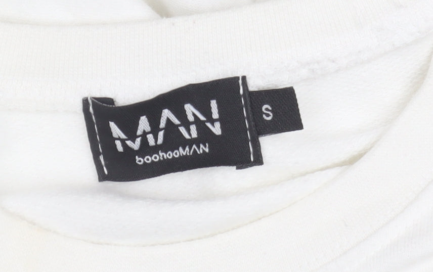 boohooMAN Men’s White University Chicago Graphic Sweatshirt Size S