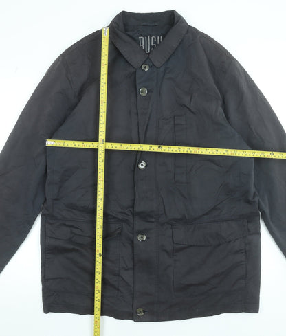 Bush Men's Black 42 Basic Cotton Blend Button Jacket