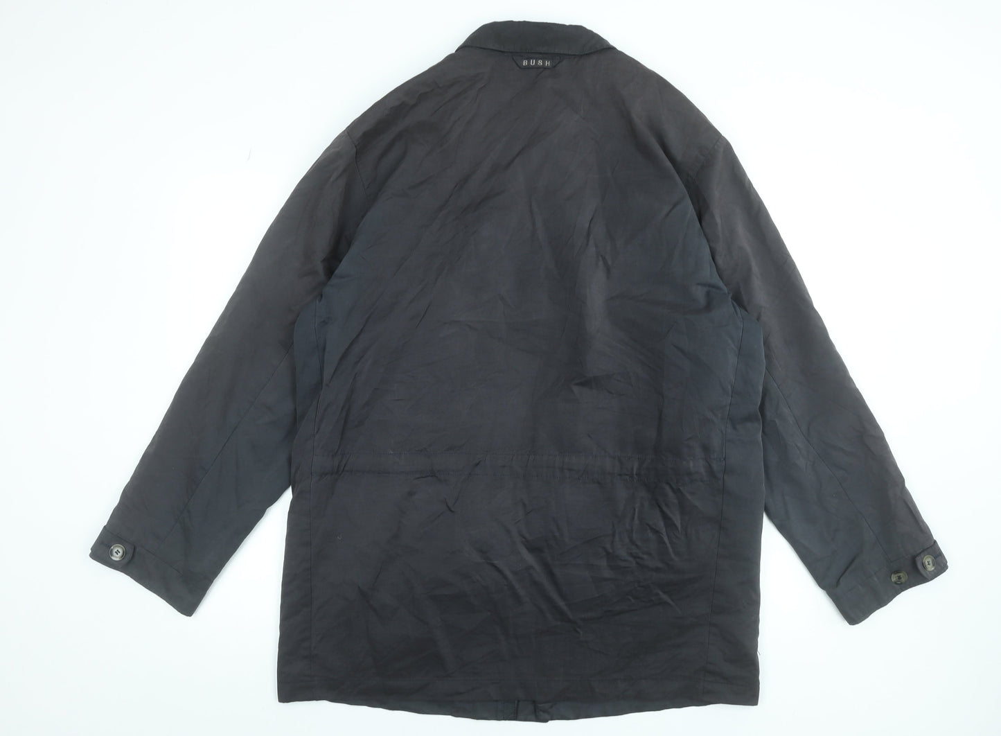 Bush Men's Black 42 Basic Cotton Blend Button Jacket