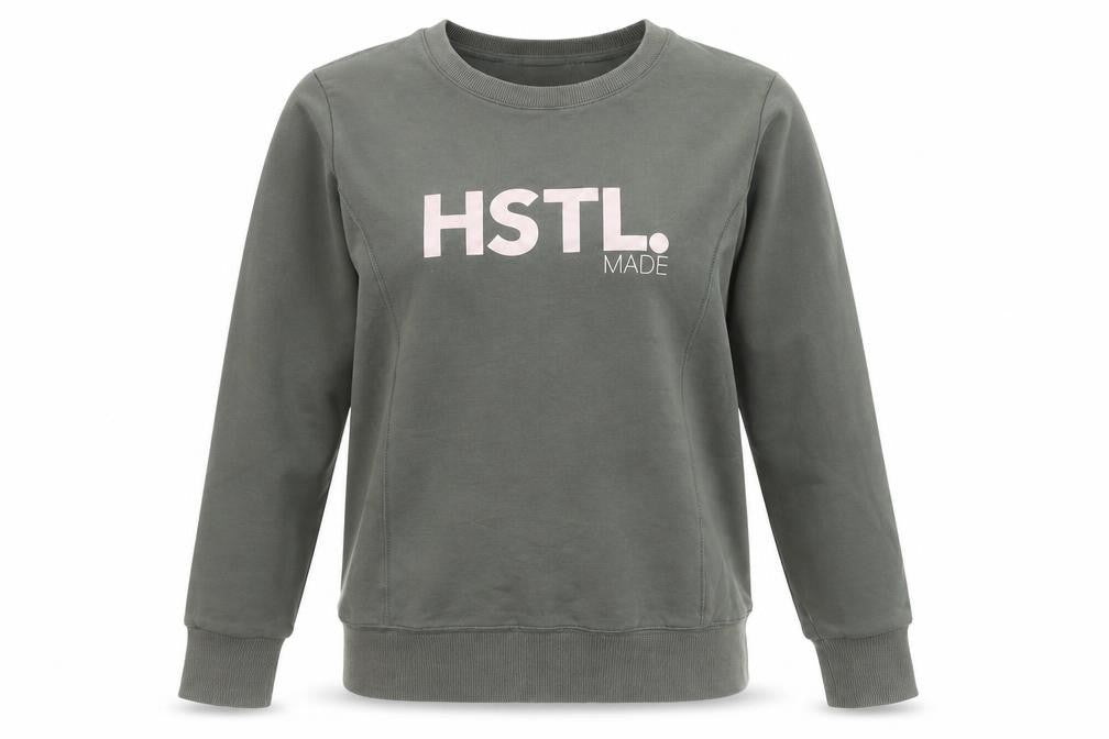 HSTL Made Women's Khaki Crew Neck Pullover Sweatshirt Size S