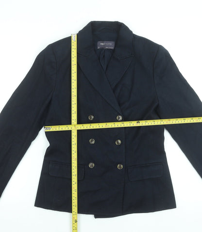 Marks & Spencer Women's Navy Blue Blazer Size 6 Wool Mix Smart Jacket
