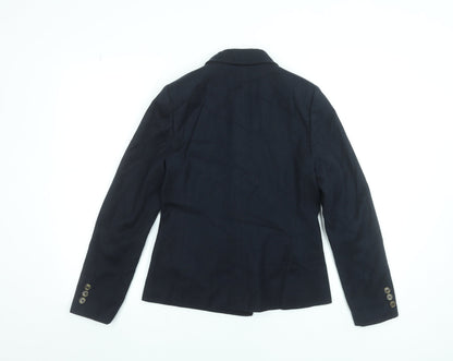 Marks & Spencer Women's Navy Blue Blazer Size 6 Wool Mix Smart Jacket