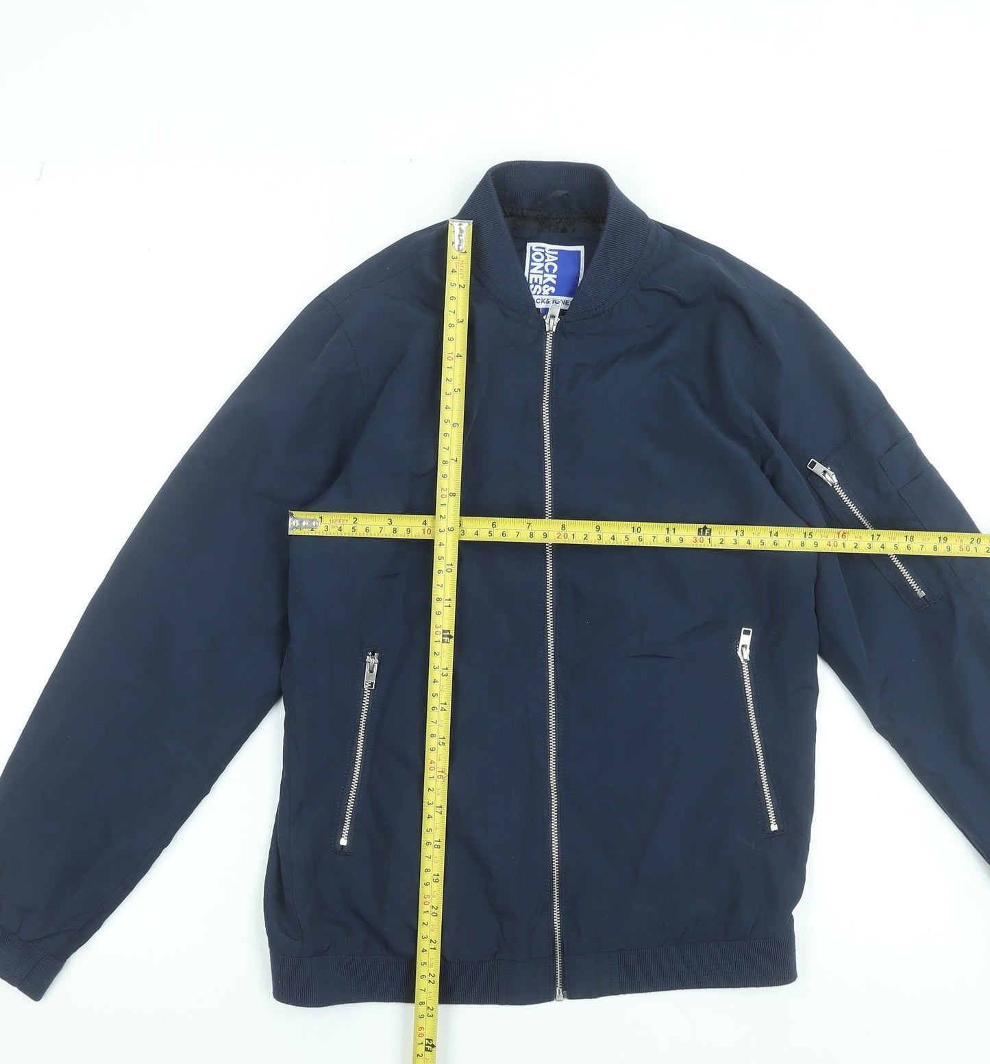 Jack & Jones Boys Blue Bomber Jacket Size 152 Full Zip Polyester