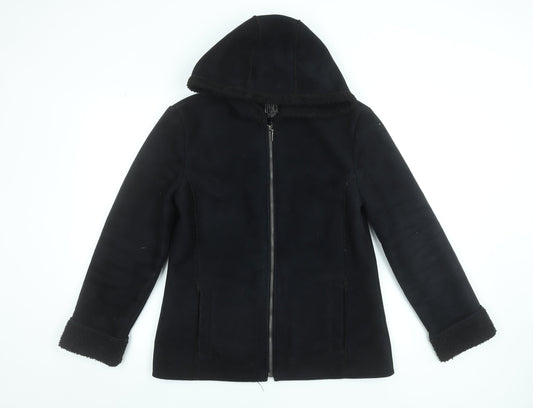 J. Percy Sport Womens Black Hooded Fleece Jacket Size M