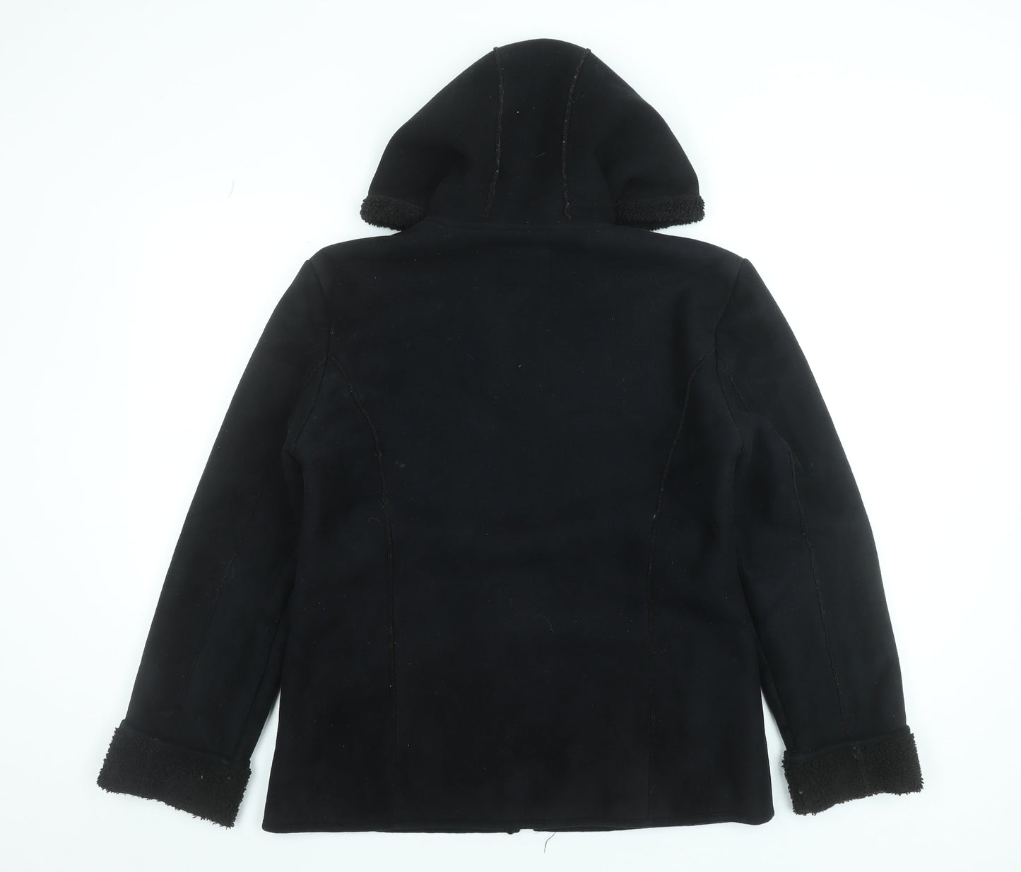 J. Percy Sport Womens Black Hooded Fleece Jacket Size M