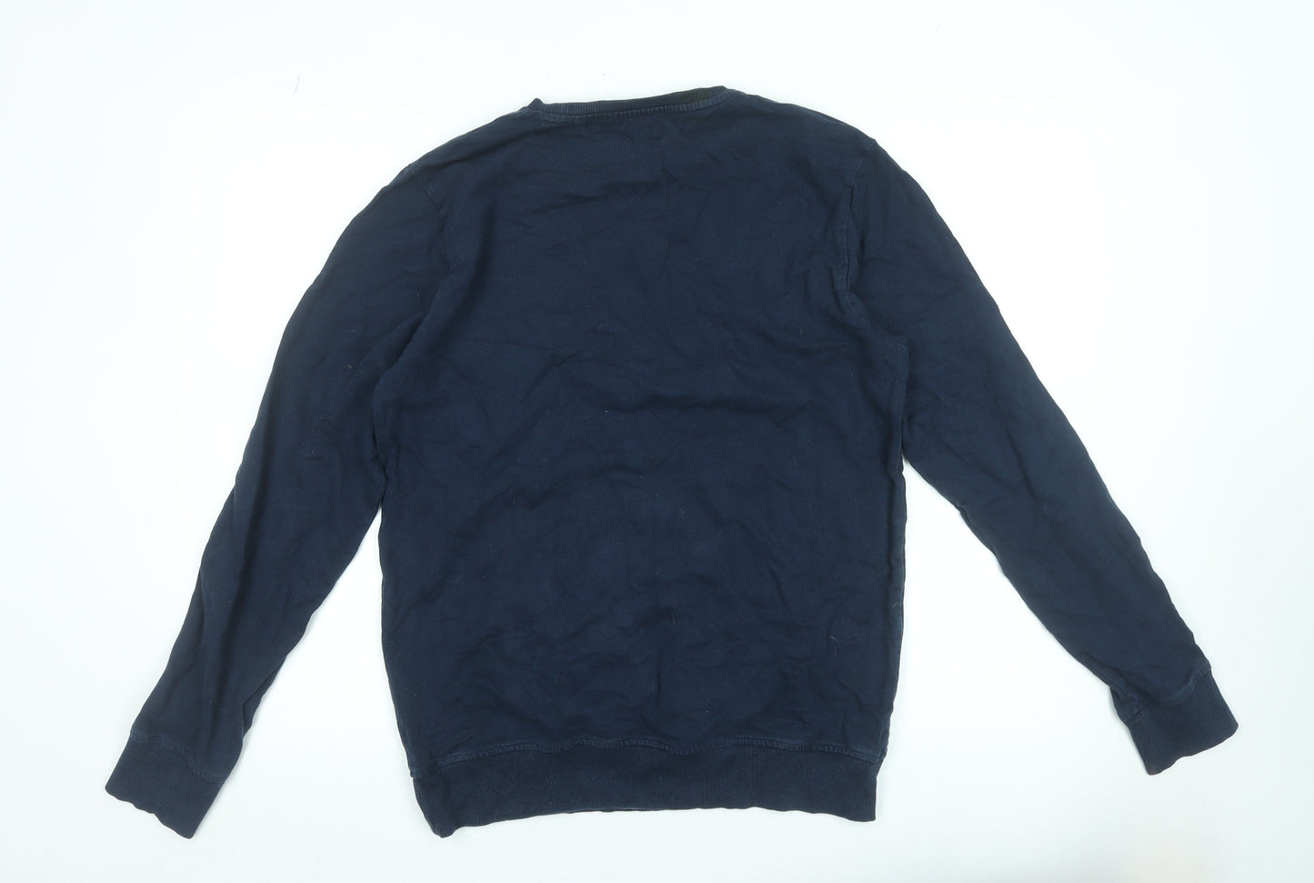 Next Men's Blue Crew Neck Graphic Print Pullover Sweatshirt Size M