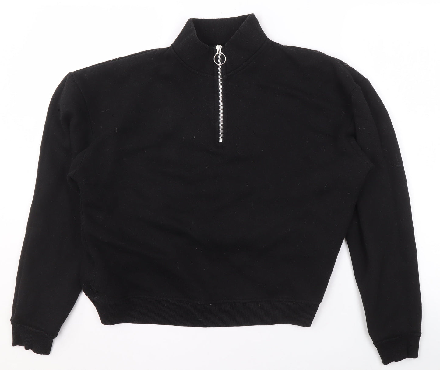 Pull&Bear Womens Black 1/2 Zip High Neck Sweatshirt Size 12
