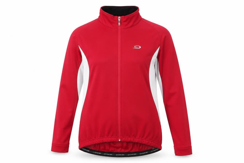 Crane Women Red Softshell Cycling Jacket Size M Full Zip Reflective Sportswear