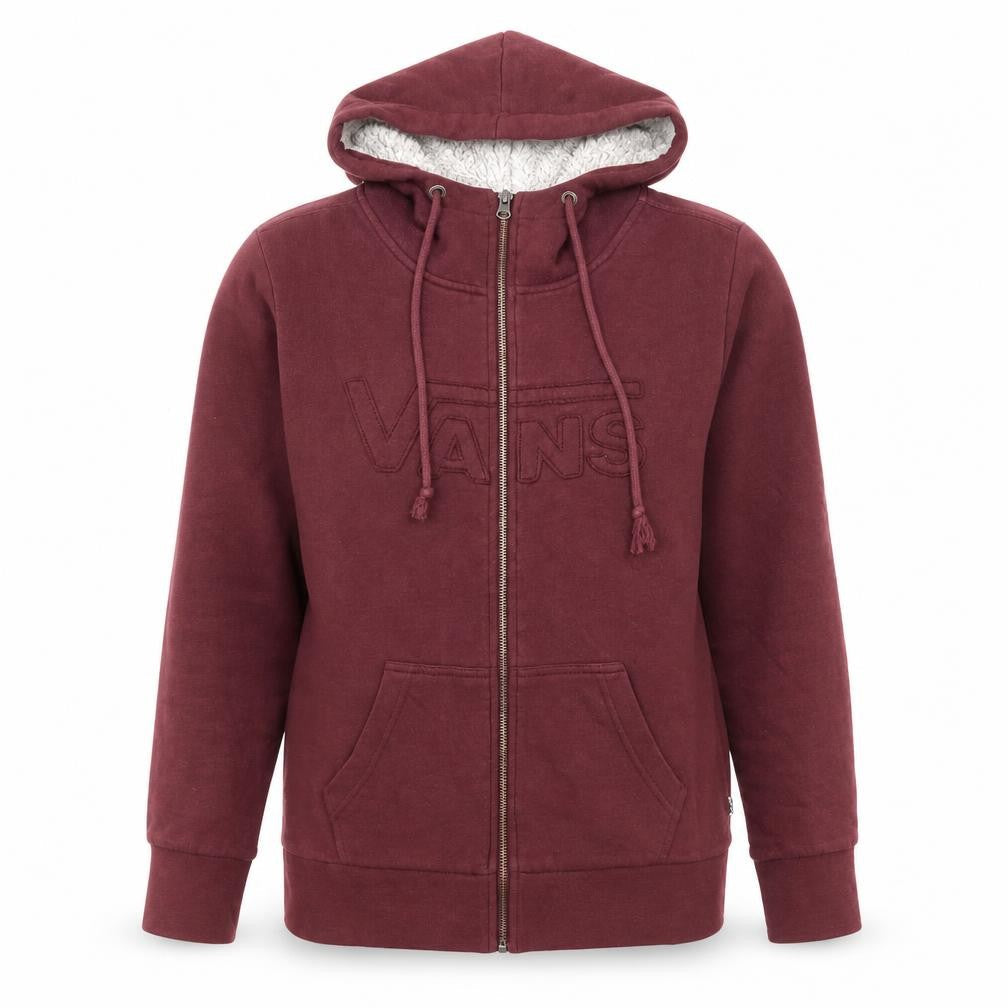 Vans Women’s Red Hooded Fleece Lined Zip Jacket Size S