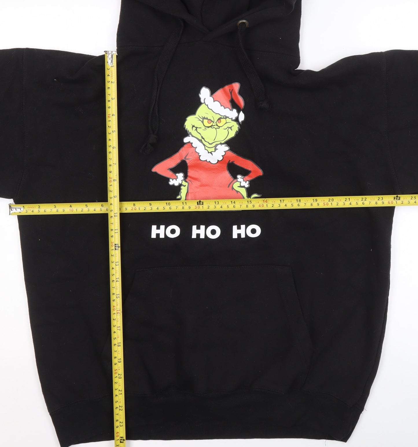 Cotton Ridge Men's Black Christmas Grinch Pullover Hoodie Size L