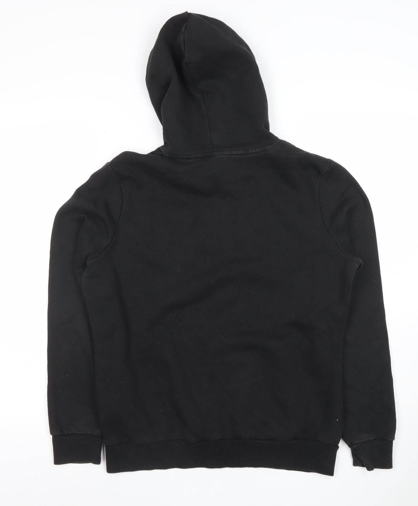 Puma Womens Black Hoodie Medium Pullover Cotton Blend Logo Print