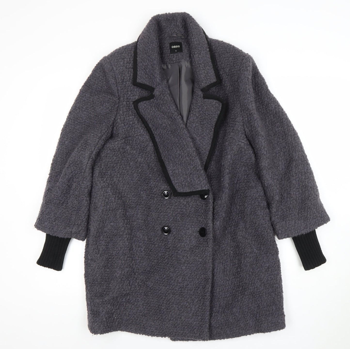 Oasis Women’s Grey Mid-Length Wool Blend Overcoat Size S